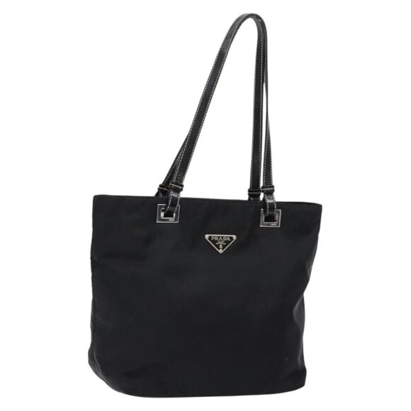 PRADA Tote Bag Nylon Black Silver Auth 139261 - Picture 1 of 16